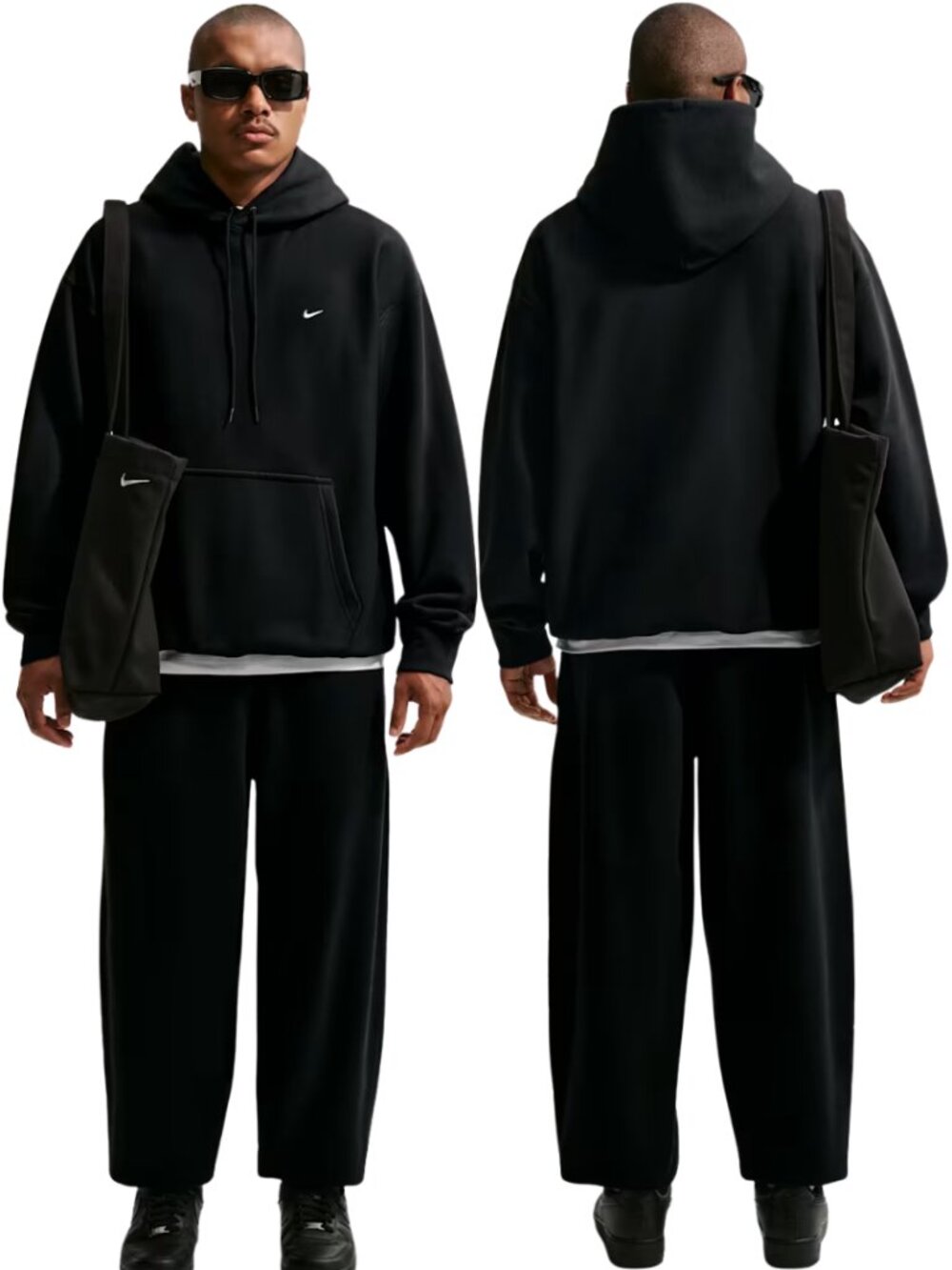 Nike Solo Swoosh Pullover Hoodie Men's XL Black Sweatshirt Active Workout Sporty